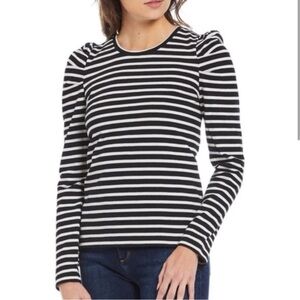 Rebecca Minkoff Black and White Striped Janine Tee in XS